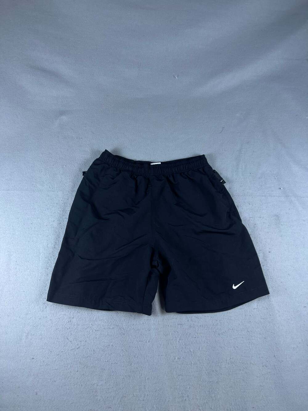 Nike Athletic Shorts Mens S Black Drawstring Swoosh Logo Training Running Sports